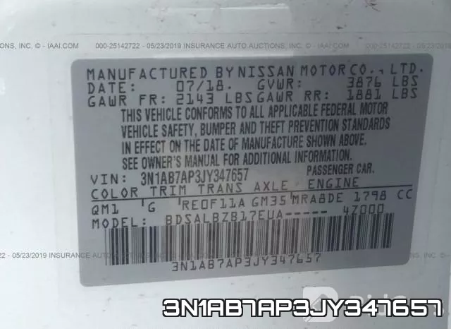 3N1AB7AP3JY347657 фото 10