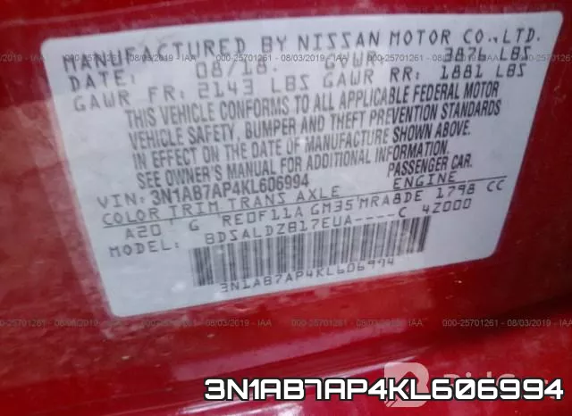 3N1AB7AP4KL606994 фото 10