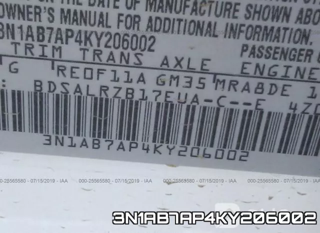 3N1AB7AP4KY206002 фото 10