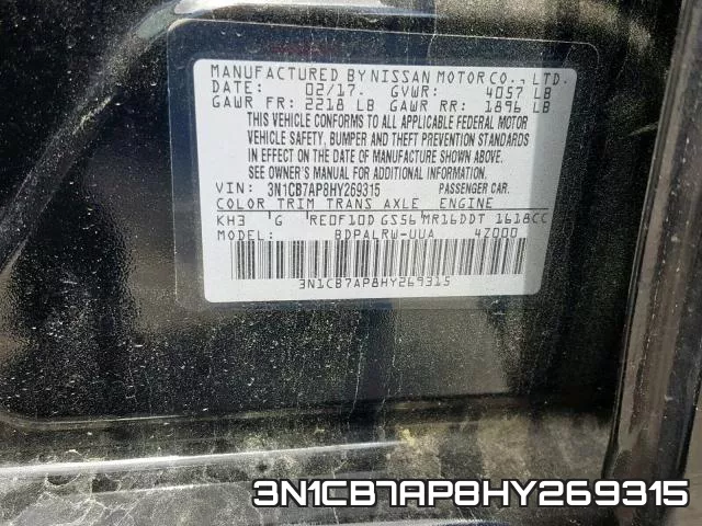 3N1CB7AP8HY269315 фото 2