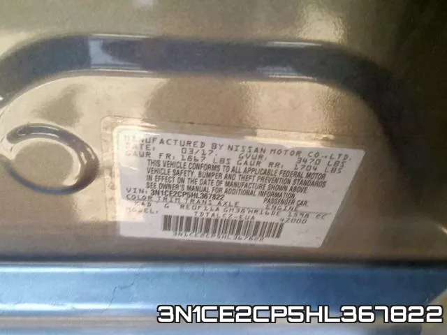 3N1CE2CP5HL367822 фото 2