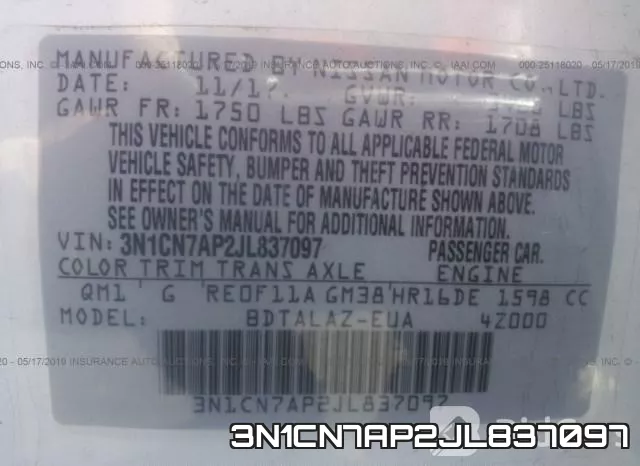 3N1CN7AP2JL837097 фото 9