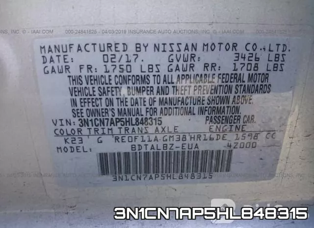 3N1CN7AP5HL848315 фото 10