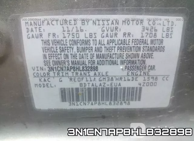 3N1CN7AP8HL832898 фото 10