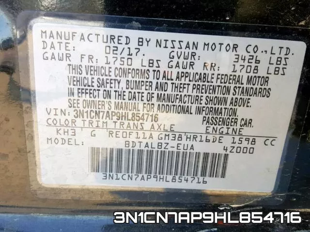 3N1CN7AP9HL854716 фото 2