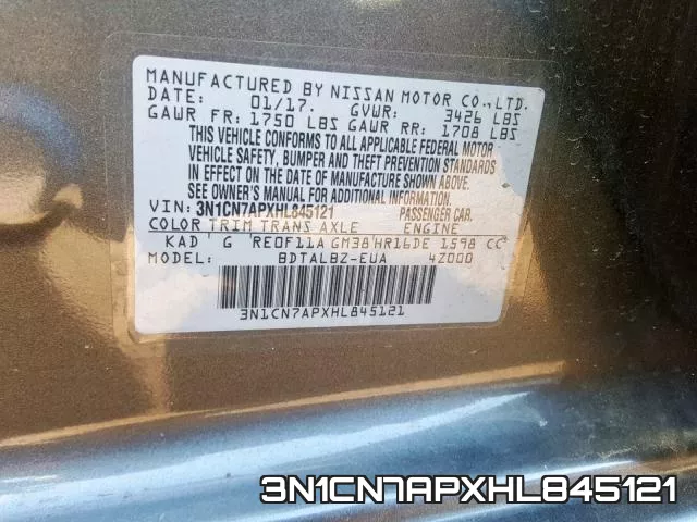 3N1CN7APXHL845121 фото 2