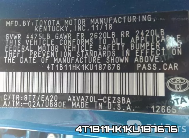 4T1B11HK1KU187676 фото 10