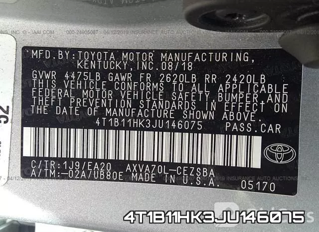 4T1B11HK3JU146075 фото 10