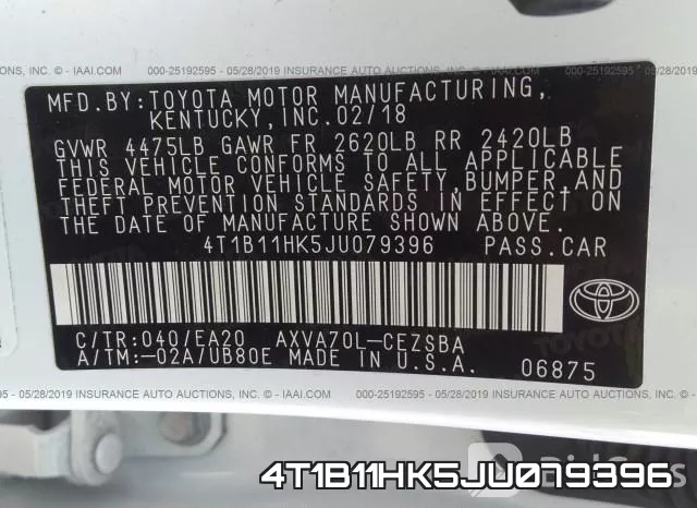 4T1B11HK5JU079396 фото 10