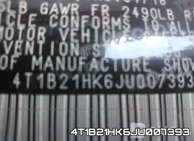 4T1B21HK6JU007393 фото 10