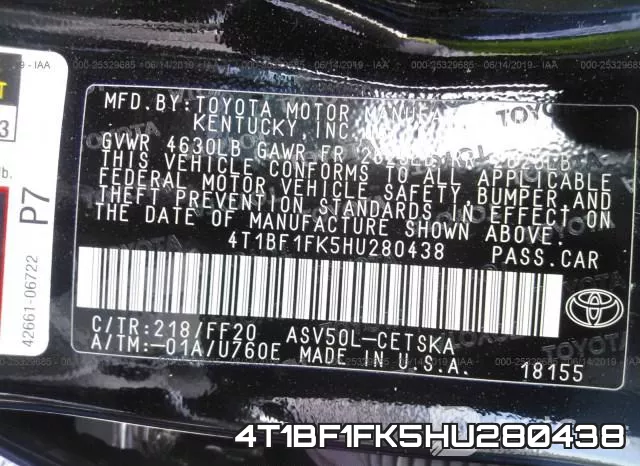 4T1BF1FK5HU280438 фото 10