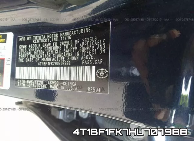 4T1BF1FK7HU707988 фото 10