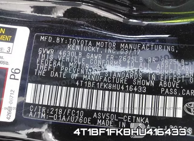 4T1BF1FK8HU416433 фото 10