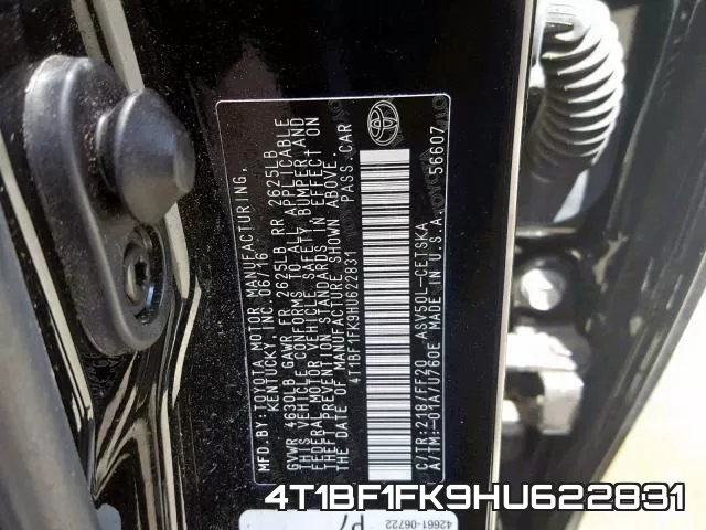 4T1BF1FK9HU622831 фото 2