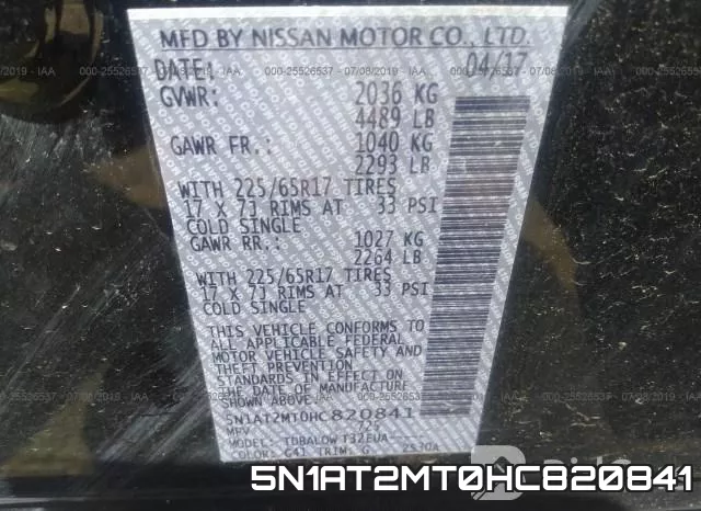 5N1AT2MT0HC820841 фото 10