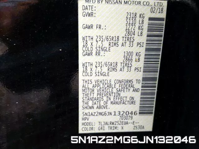 5N1AZ2MG6JN132046 фото 2