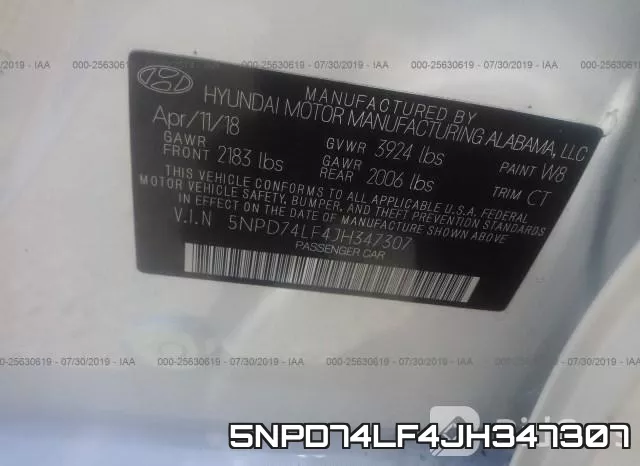 5NPD74LF4JH347307 фото 10