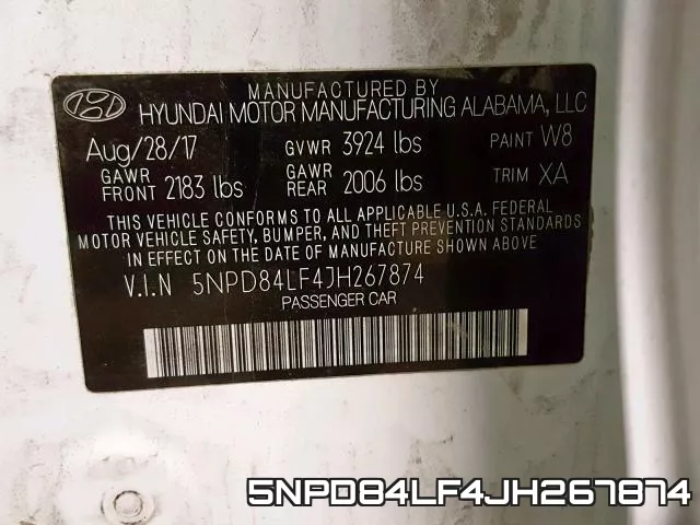 5NPD84LF4JH267874 фото 2