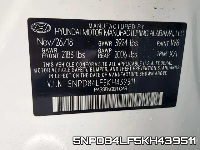 5NPD84LF5KH439511 фото 2