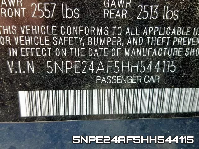 5NPE24AF5HH544115 фото 2