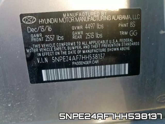 5NPE24AF7HH538137 фото 2