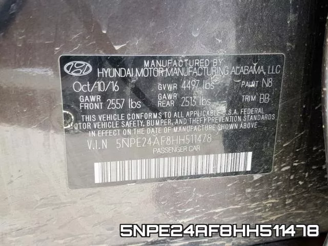 5NPE24AF8HH511478 фото 2