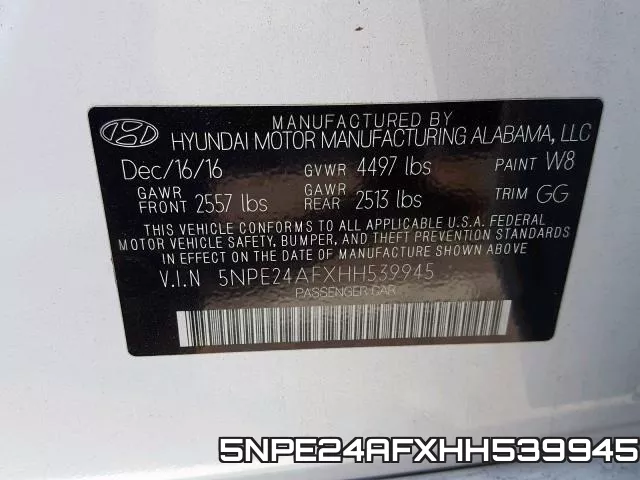 5NPE24AFXHH539945 фото 2