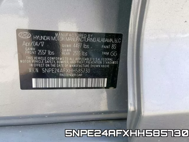 5NPE24AFXHH585730 фото 2