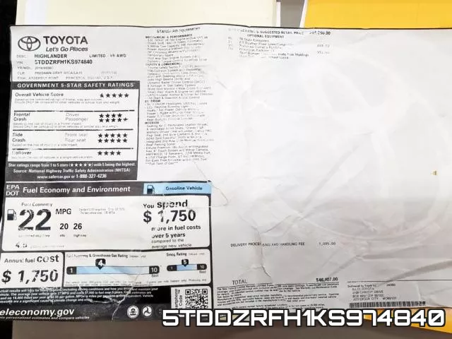 5TDDZRFH1KS974840 фото 2