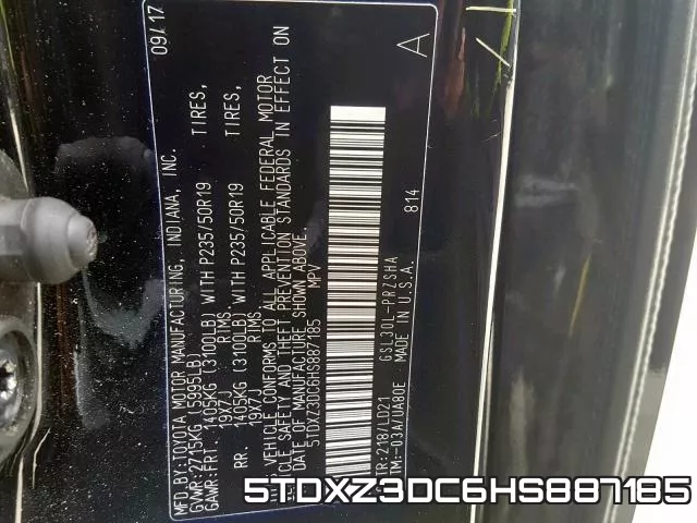 5TDXZ3DC6HS887185 фото 2