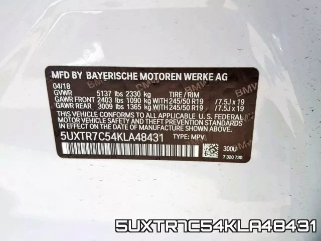 5UXTR7C54KLA48431 фото 2