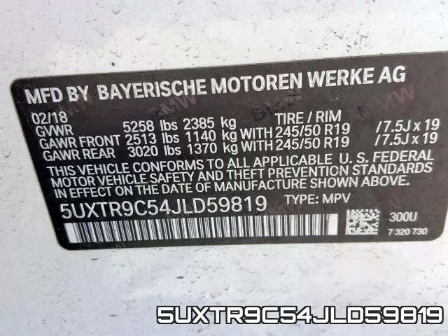 5UXTR9C54JLD59819 фото 2
