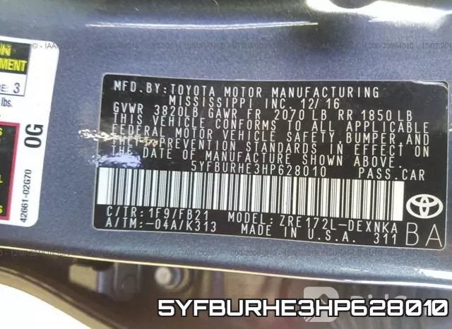5YFBURHE3HP628010 фото 10