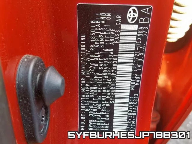 5YFBURHE5JP788301 фото 2