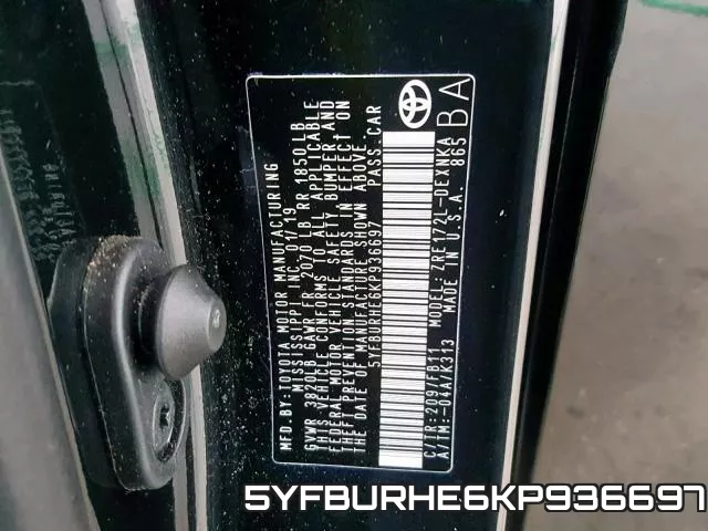 5YFBURHE6KP936697 фото 2