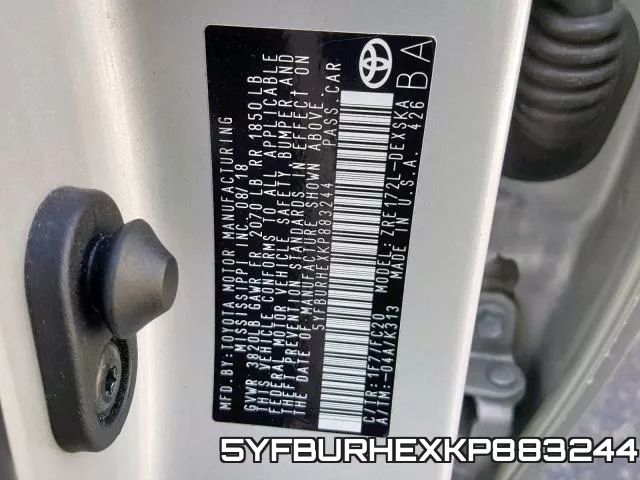 5YFBURHEXKP883244 фото 2