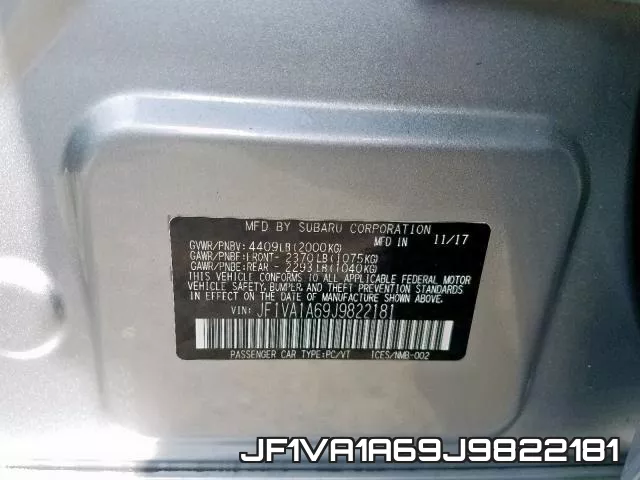 JF1VA1A69J9822181 фото 2