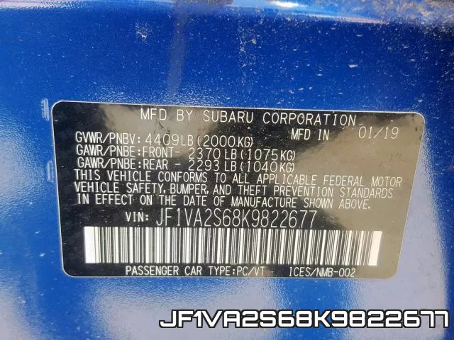 JF1VA2S68K9822677 фото 2