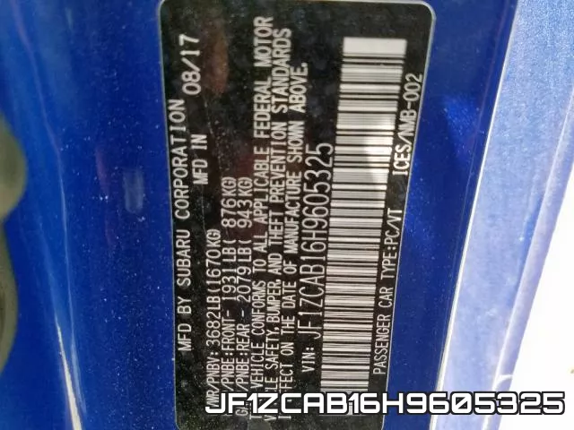 JF1ZCAB16H9605325 фото 2