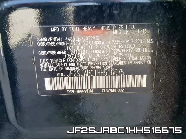 JF2SJABC1HH516675 фото 2