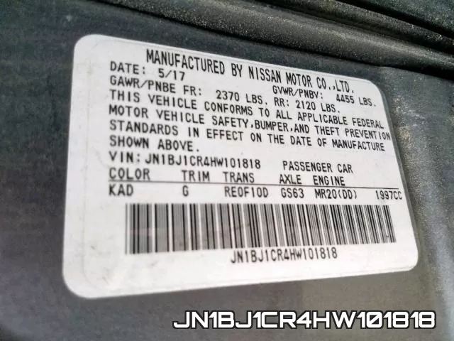 JN1BJ1CR4HW101818 фото 2