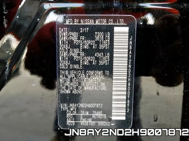 JN8AY2ND2H9007872 фото 2