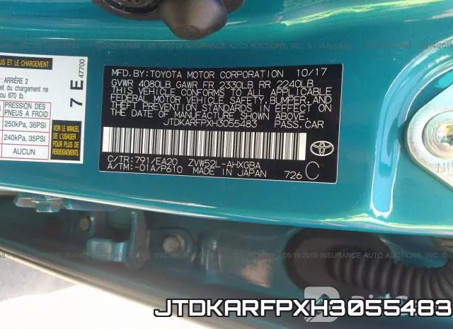 JTDKARFPXH3055483 фото 10