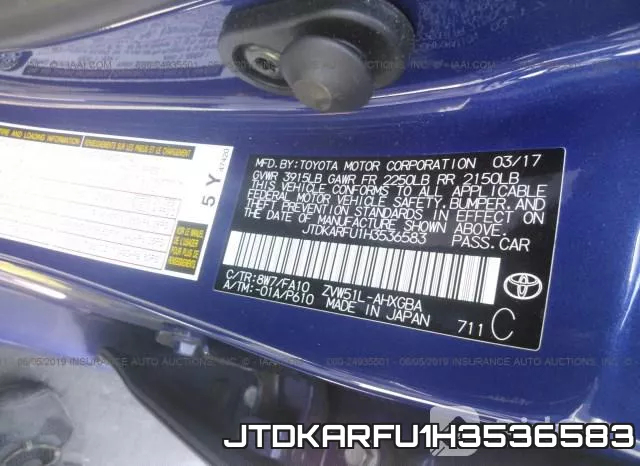 JTDKARFU1H3536583 фото 10