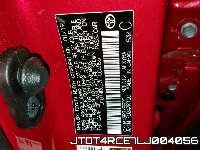 JTDT4RCE7LJ004056 фото 2