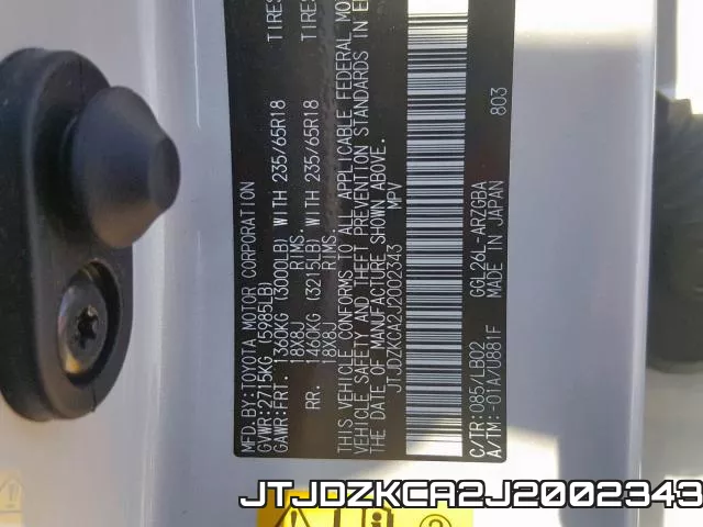 JTJDZKCA2J2002343 фото 2