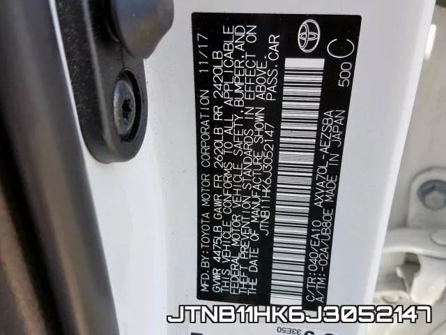 JTNB11HK6J3052147 фото 2
