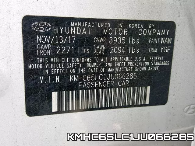 KMHC65LC1JU066285 фото 2