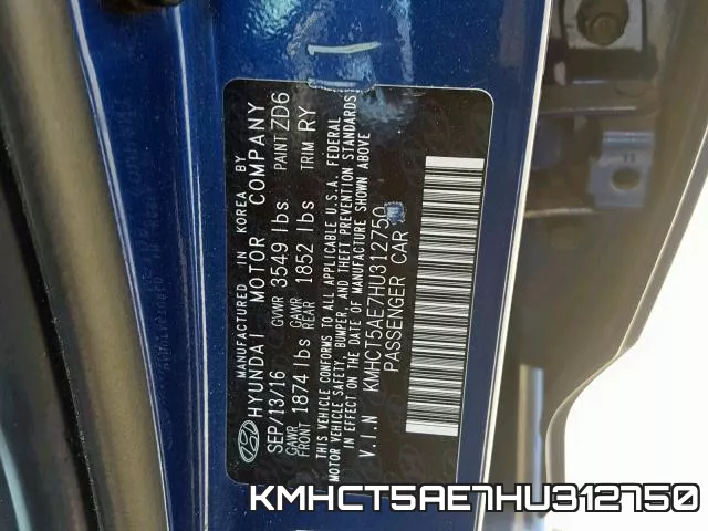 KMHCT5AE7HU312750 фото 2