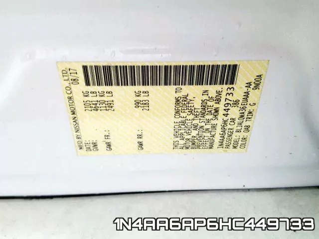 1N4AA6AP6HC449733 фото 2